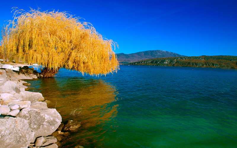 IVA, Nature, lake, clear Sky, mountain Range, scenics, tranquil Scene, beauty In Nature, green Color, 2K, day, scenics - nature, landscape, europe, brown