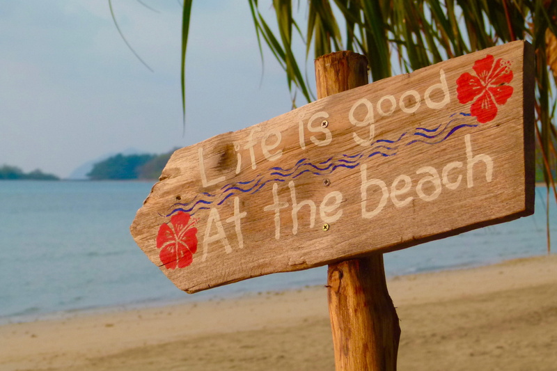 poster, nature, life is good, sand, communication, land, water, sky, western script, good, outdoors, at the beach, text, sign, information sign, day, information