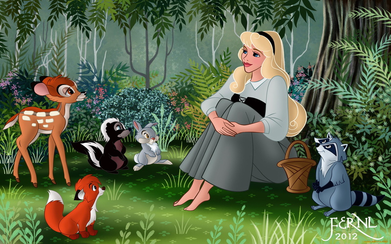 flower, friends, meeko, tod, aurora, bambi, 2K, thumper, disney, hd