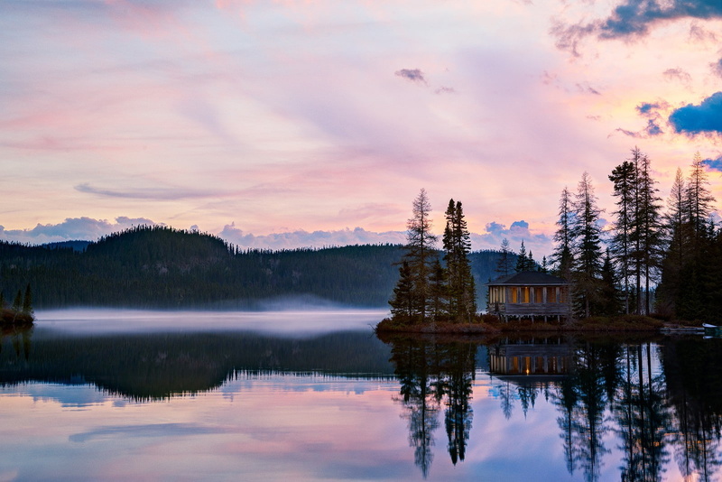 reflection lake, building, architecture, scenics - nature, tranquil scene, waterfront, spruce, nature, non-urban scene, sunset, lake, outdoors, cloud - sky