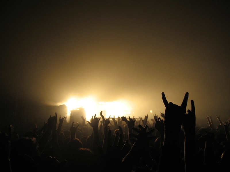 people, positive emotion, hand, real people, hand raised, lifestyles, night, large group of people, stage light, music festival, human limb, festival, excitement