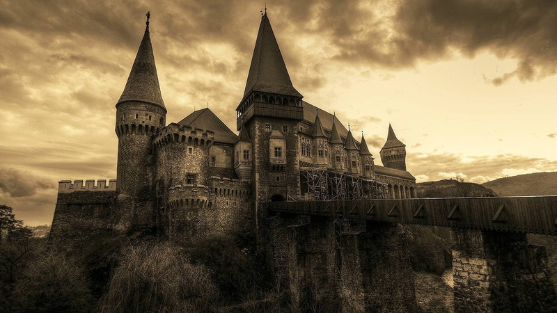tower, history, belief, building exterior, nature, low angle view, gray, building, built structure, 1080P, religion, the past, mountain, castle, spire