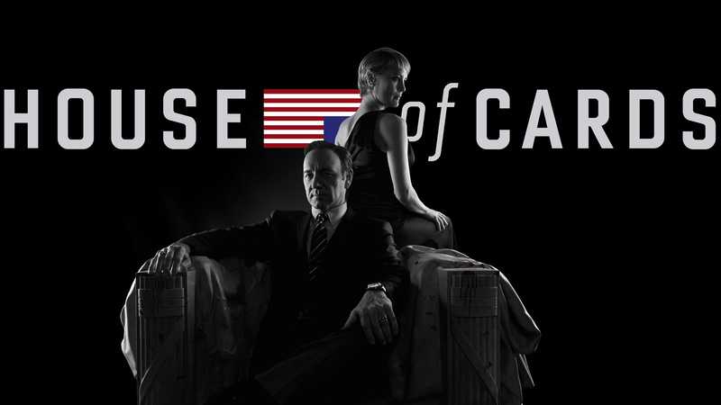 young men, human representation, male likeness, frank underwood kevin spacey robin wright claire underwood sitting couple house of cards american flag black background tv
