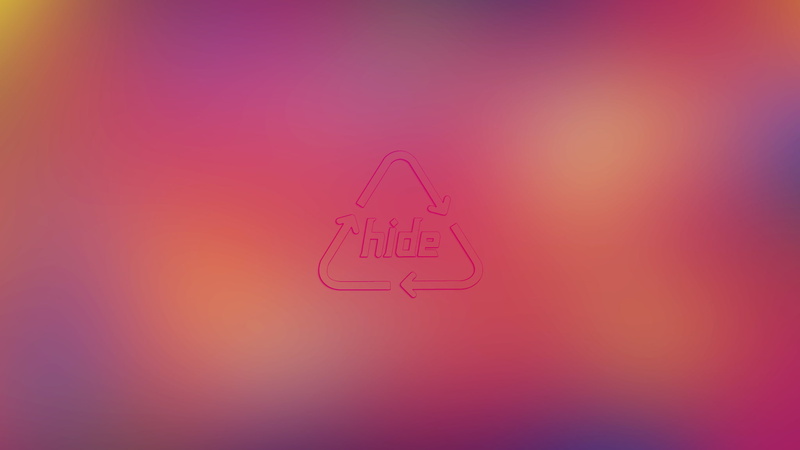 mid-air, creativity, illuminated, hide (musician), text, single object, pink color, 1080P, purple, indoors, archival, sign, colored background, no people