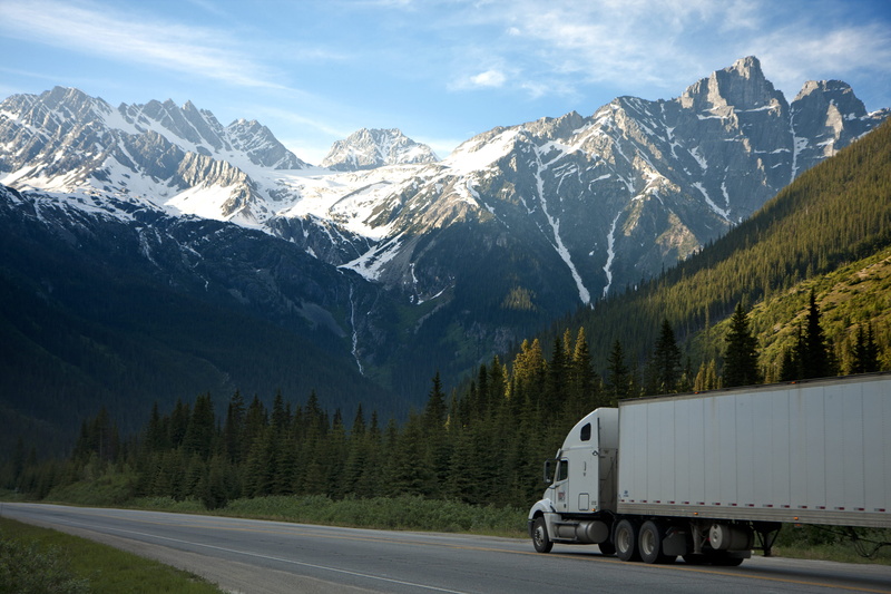 nature, plant, land vehicle, no people, mountain, landscape, beauty in nature, snow, 4K, road, formation, sky, mountain peak, semi-trailer truck, lorry