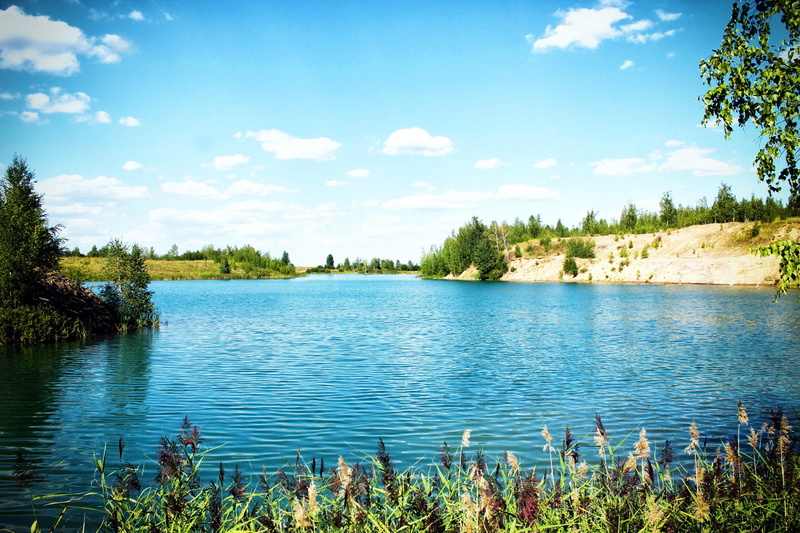 nodal, s, Lake, 1080P, Kireevsk, Tula, Nature s, tress, blue, Nature, beauty, green