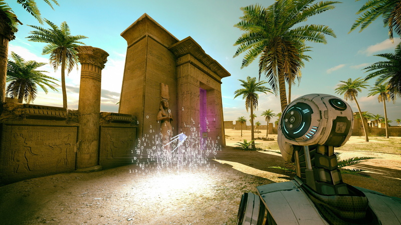 The Talos Principle, Binary, robot, 4K, egypt, Screen Shot, video games, Palm Trees, Egyptian
