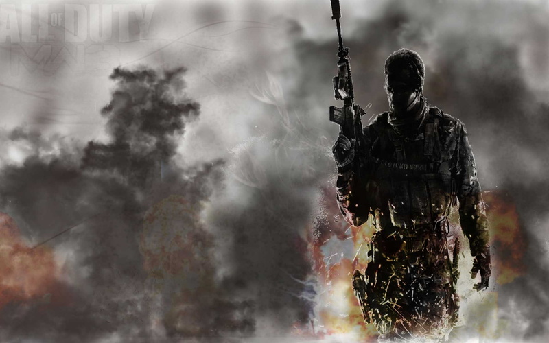 fire, modern, weapon, glasses, glove, 1080P, soldier, smog