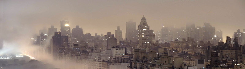 cityscape, urban skyline, fog, 4K, pollution, no people, architecture, built structure, multiple display, landscape, city, outdoors, building, tall - high