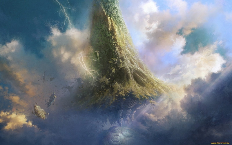 risk, 720P, digital composite, fantasy art, outdoors, no people, illustration, water, animal, environment, power in nature, nature, cloud - sky, sky, island