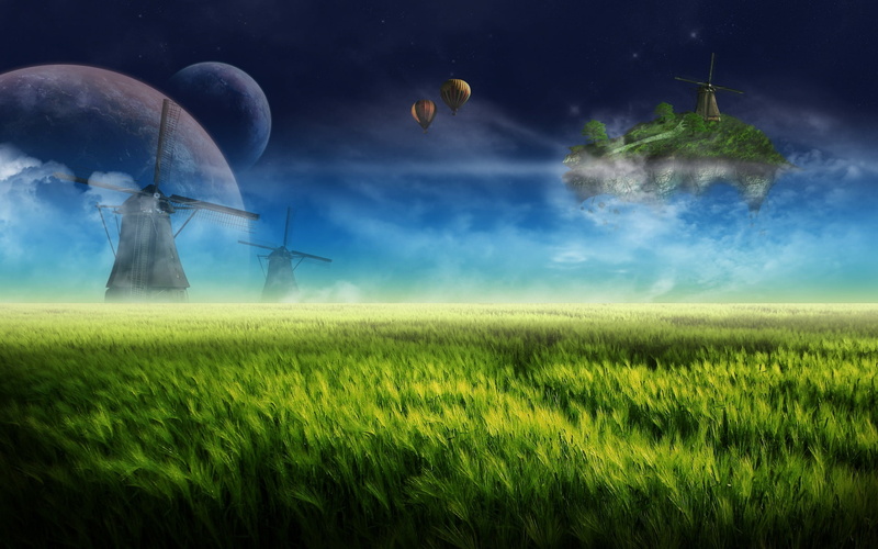 1080P, Floating, Island