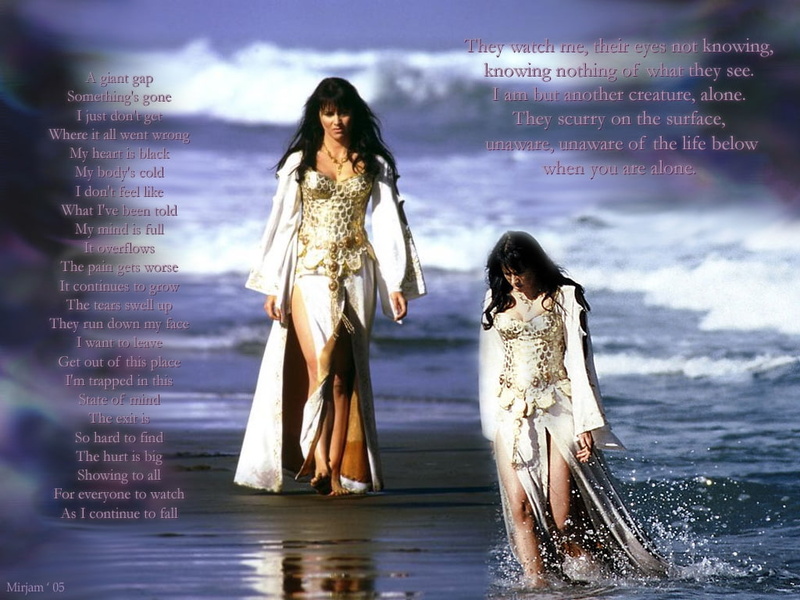 art, girl, lucy, beach, hd, 480P, Abstract, photography, poem, lawless, lucy lawless