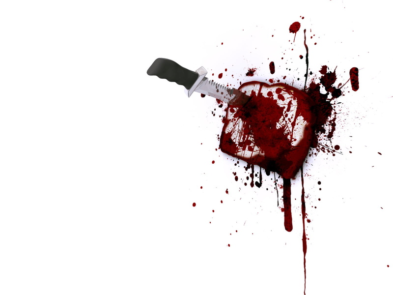 handle, red, wet, no people, knife, flowing, spray, drink, indoors, drop, cut out, leaking, blob, black, stained, spraying, aggression, dirt