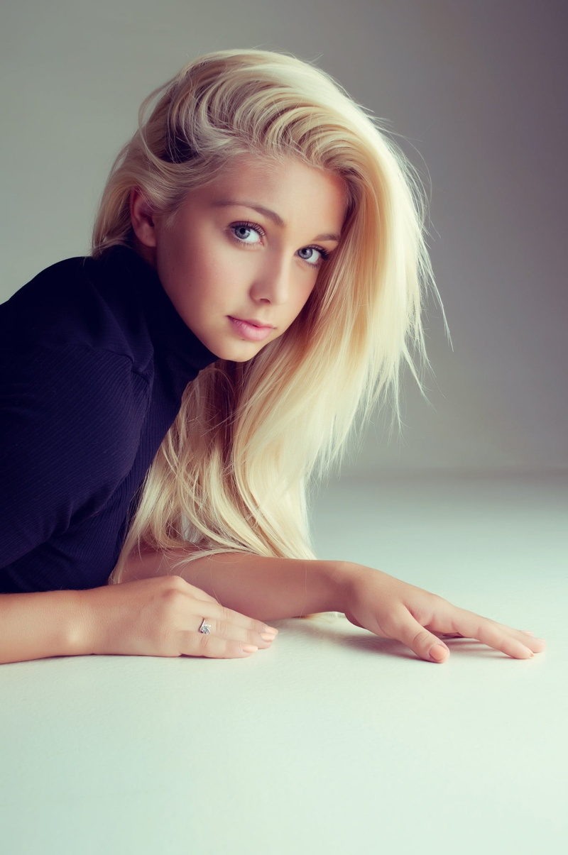 fashion, women, 1080P, long hair, hair, contemplation, blond hair, looking at camera, studio shot, young adult, hairstyle, young women, s, Russian, one person