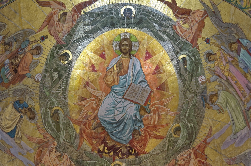 sankt petersburg, blanket, dome, place of worship, religion, spilled blood, mosaics, fresco, female likeness, belief, building, russia, 4K, art and craft