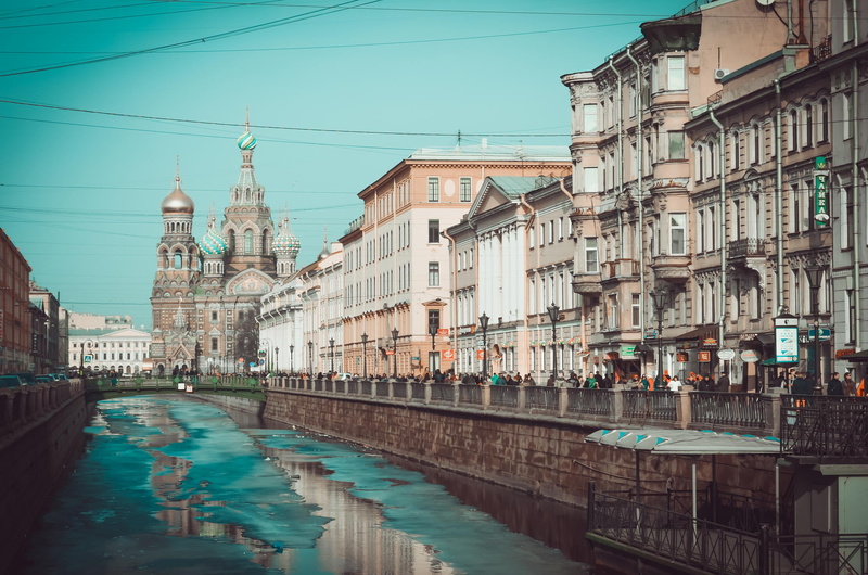 nautical Vessel, cityscape, no people, sky, summer, Church of the Savior on Blood, buildings, tourism, building, clear sky, outdoors, SPb, cable, city Life