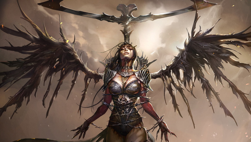 angel, armor, 1080P, magic, warrior, fantasy art
