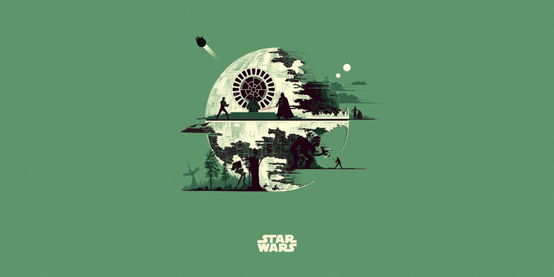 4K, Star Wars, Minimalist, Luke Skywalker, Death Star, Darth Vader