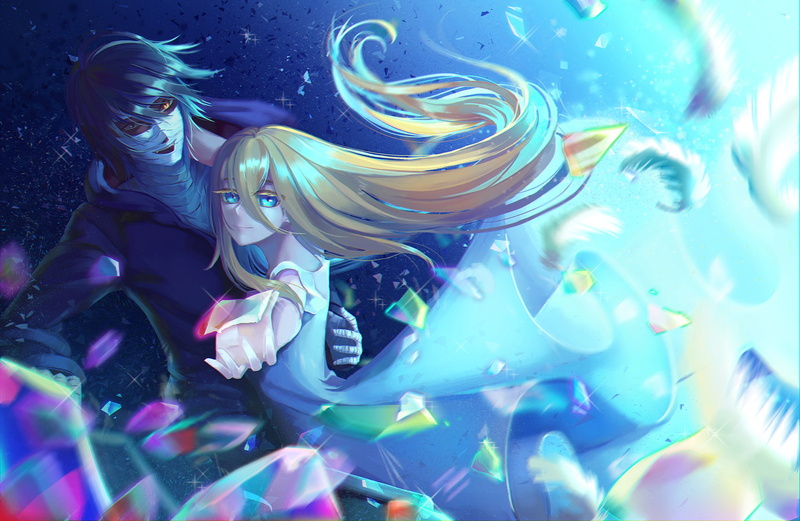 anime, Satsuriku no Tenshi, women, animal wildlife, two people, child, swimming, sea life, undersea, sea, girls, animals in the wild, fish, females, 720P
