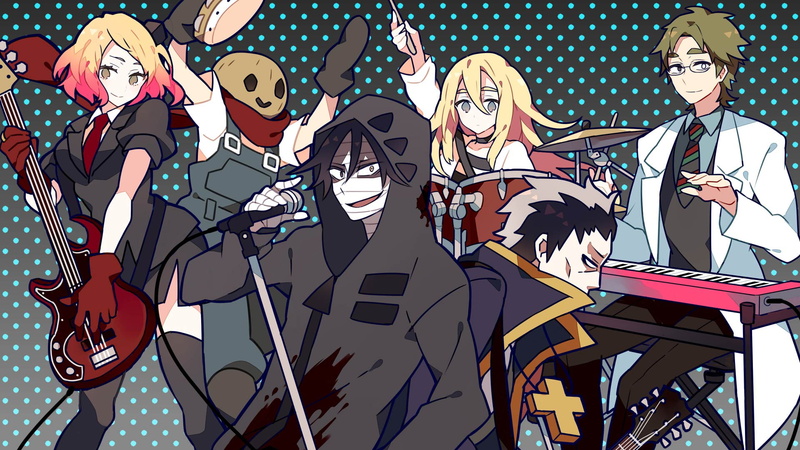 people, standing, art and craft, enjoyment, Satsuriku no Tenshi, 1080P, representation, indoors, women, creativity, four people, microphone, arts culture and entertainment