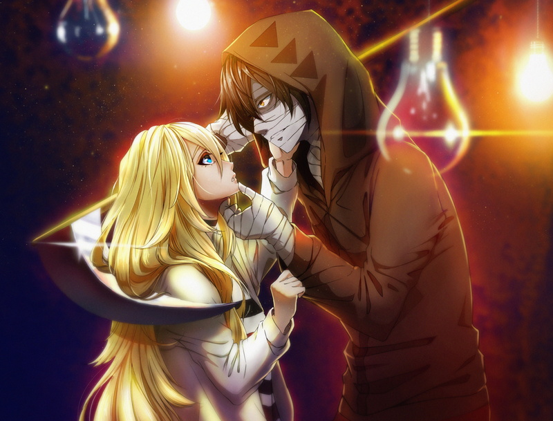 Blonde, Brown Hair, Coat, Bandage, Hood, Long Hair, Satsuriku no Tenshi, Zack (Angels Of Death), Girl, Anime, Boy, Blue Eyes, Yellow Eyes, 5K, Angels Of Death