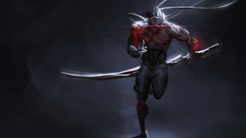 ninja, artwork, video games, Blackwatch, Genji (Overwatch), Overwatch, digital art, 1080P, Katana
