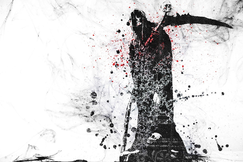 grim reaper, 1080P, ink wash paintings, death