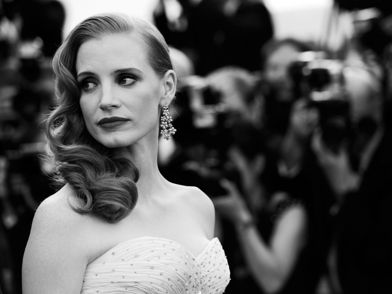Jessica Chastain, actress, 1080P, monochrome, redhead, women