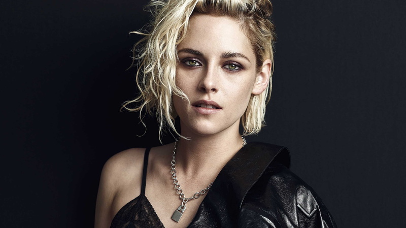 2K, blonde, women, actress, black dress, celebrity, portrait, Kristen Stewart