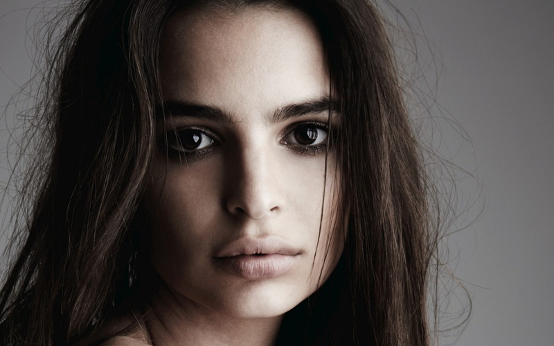 face, brown eyes, model, brunette, 1080P, Emily Ratajkowski, women