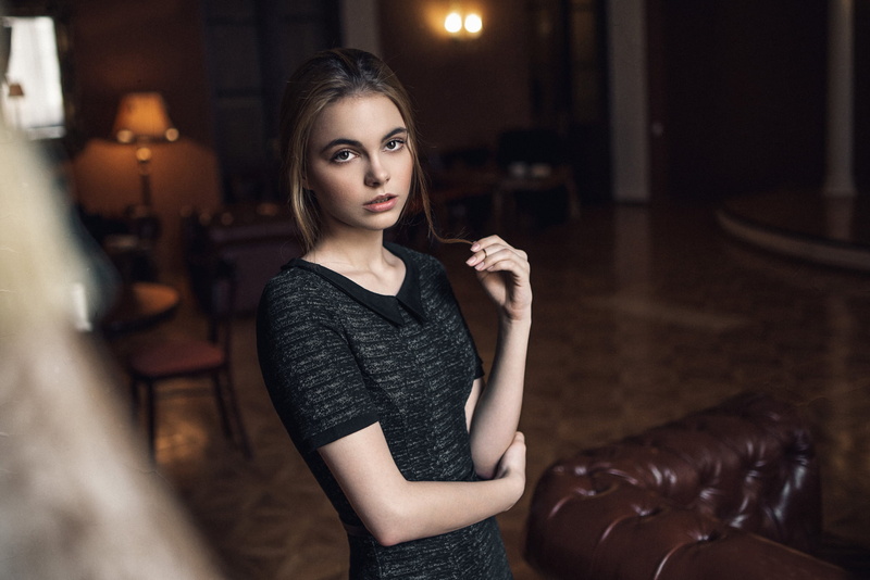 Dress, shirt, one person, beauty, 1080P, young adult, Karina Maksimova, beautiful people, Hair, Beautiful, females, Blonde, clothing, luxury, Portrait