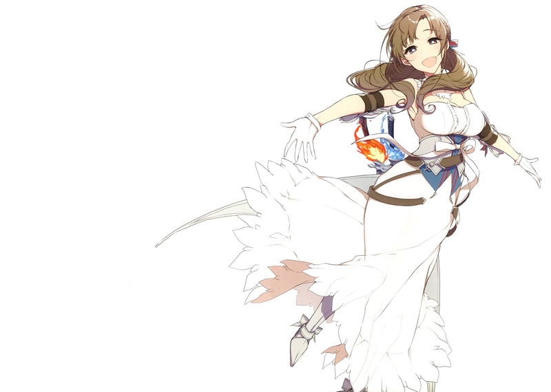 Do You Love Your Mom and Her Two-Hit Multi-Target Attacks?, Brown Hair, Dress, White Dress, Brown Eyes, Glove, Mamako Oosuki, Smile, Anime, 4K, Boots