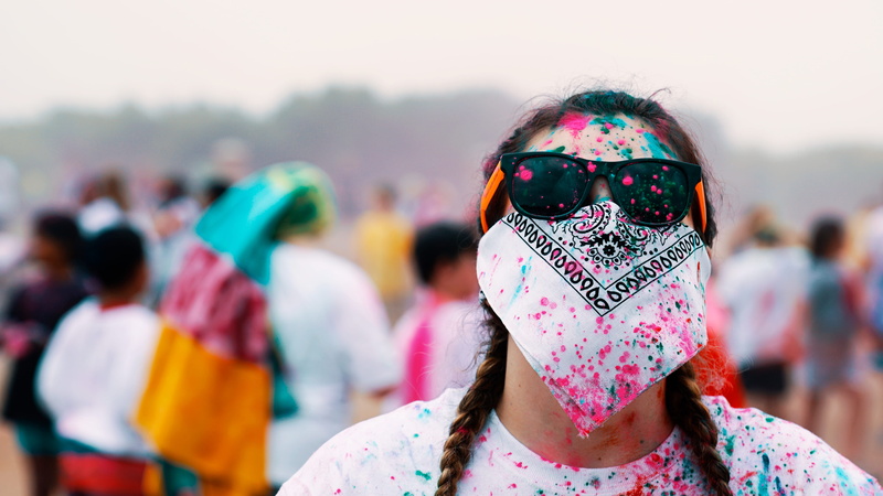 focus on foreground, apparel, playing, hat, human, usa, color, multi colored, event, fashion, festival, day, person, fort worth, 4K, women, face, paints