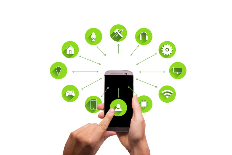 house, smart home, equipment, house technology, monitoring, programming interface, white background, finger, smartphone, communication, creativity, human body part