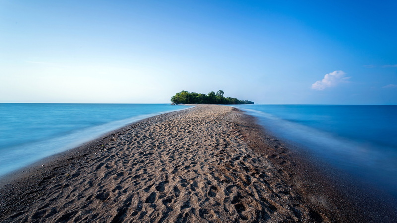 isle, leamington, shore, lake erie, ontario, canada, blue sky, horizon, calm, beach, cloud, point pelee beach, essex, pebble beach, peninsula, point pelee