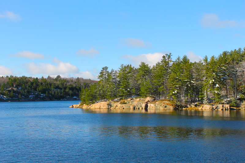 no people, north, scenics - nature, outdoors, 4K, architecture, killarney provincial park, canada, water, building exterior, forest, sky, plant, winter