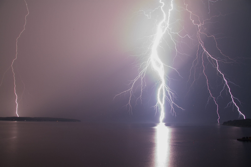 power, water, ontario, georgian bay, lake, sea, illuminated, timelapse, light, sky, 5K, forked lightning, lightning, beauty in nature, reflection, thunderstorm