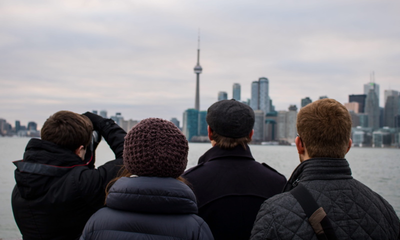 trip, tall - high, rear view, real people, skyscraper, travel, lifestyles, women, headshot, ocean, winter, city, building exterior, 5K, nature, tourism