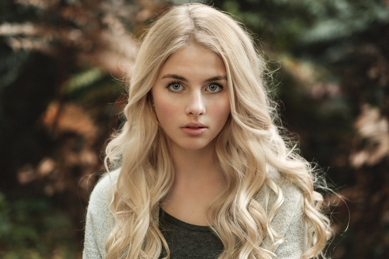 depth of field, blonde, face, 1080P, Jellina Haeuser, Martin Kühn, portrait, women