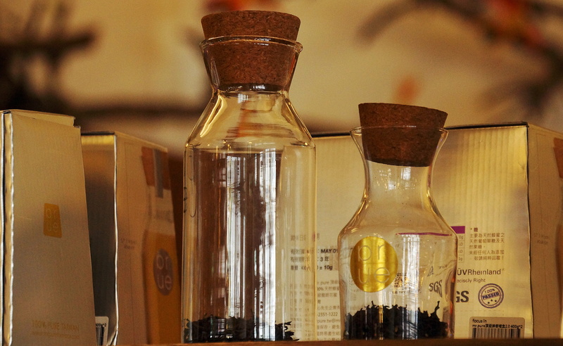 wood - material, glass, container, indoors, still life, taiwan, refreshment, tea, bottle, no people, glass - material, close-up, focus on foreground, bottles