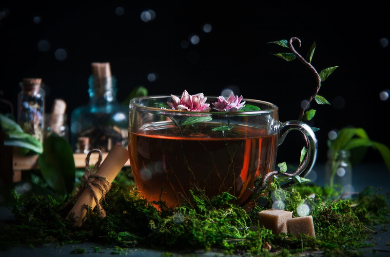 sugar, 1080P, bokeh, scroll, flowers, bubbles, moss, Cup, tea