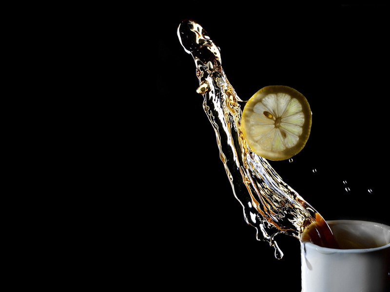 organic, lemon, splashing, yellow, food and drink, green Color, macro, healthy Eating, black Color, black background, juice, studio shot, water, ceramic