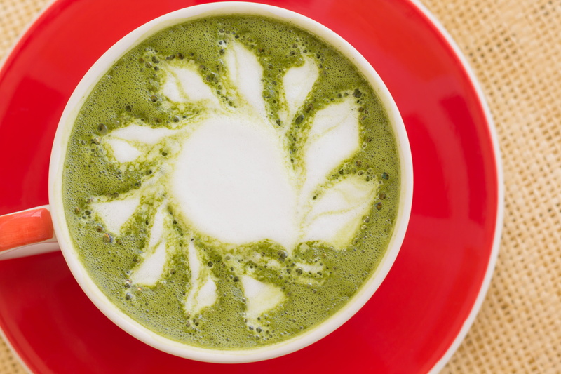 tea - hot drink, hot, milk, holidays, wellbeing, latte, velvety, mild, close-up, pattern, crockery, tea, food, green color, art, bubble, of the blank, directly above