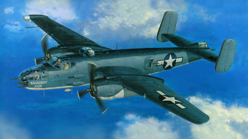 5K, aircraft, Mitchell, World War II, Boeing B-25 Mitchell, artwork, B-25, military, military aircraft