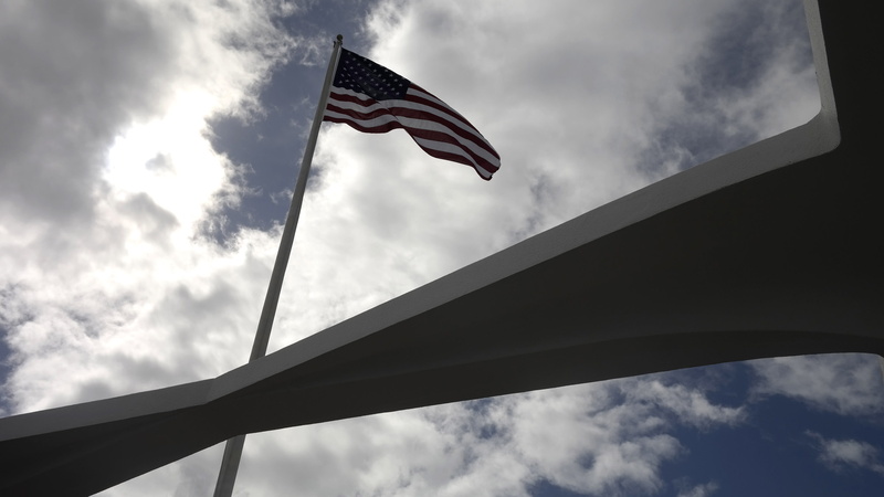 no people, environment, bridge, 2K, nature, bridge - man made structure, patriotism, outdoors, sky, cloud - sky, striped, estados unidos, pearl harbor