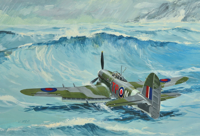 The second World war, RAF, fighter-bomber, Hawker, Art, 1080P, Typhoon Mk.Ib