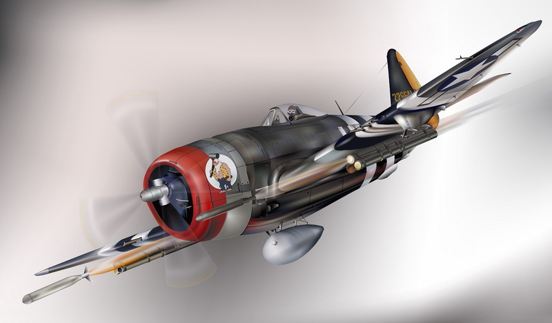 the sky, USA, box, black, the plane, art, papas, aircraft, Republic, 2K, corte, delgado, red, marquise, P-47, fighter, bomber, BBC, WW2., Thunderbolt