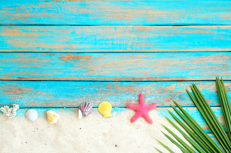 Board, wood, shell, starfish, summer, beach, sand, marine, 4K, star, seashells, background