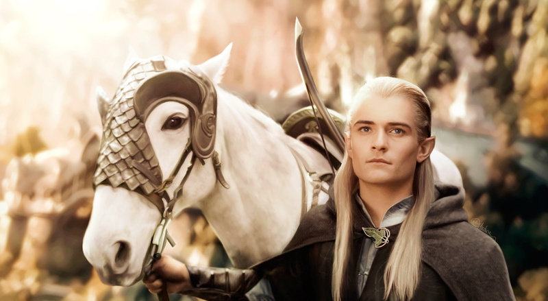character, white, beautiful woman, hair, orlando bloom, young adult, animal wildlife, man, The Hobbit, Movies, mammal, movie, 1080P, legolas, livestock