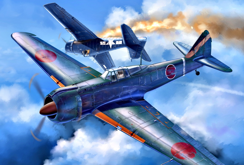 Ki-100, Radial engine, F6F Hellcat, The Imperial army of Japan, F6F-5, Kawasaki, IJAAF, WWII, carrier-based fighter, 2K